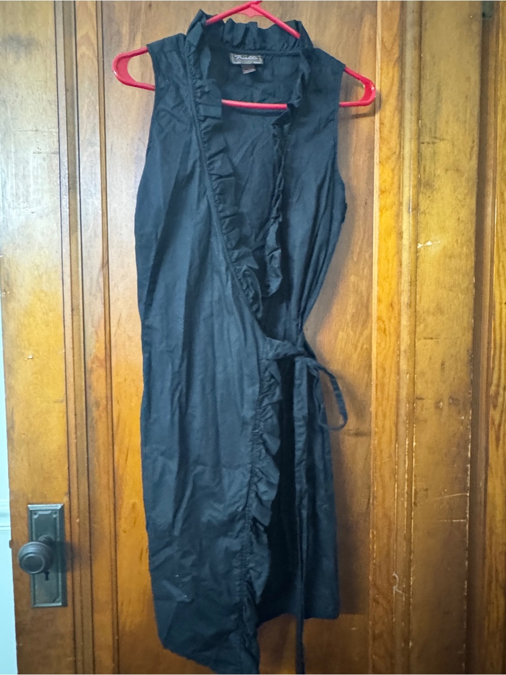Sleeveless Black Ruffle Wrap Jumpsuit / Pants by Trulli